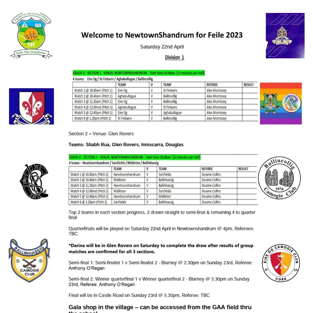 Newtownshandrum GAA & Camogie Camogie Feile 2023 UPDATE Quarter Final
